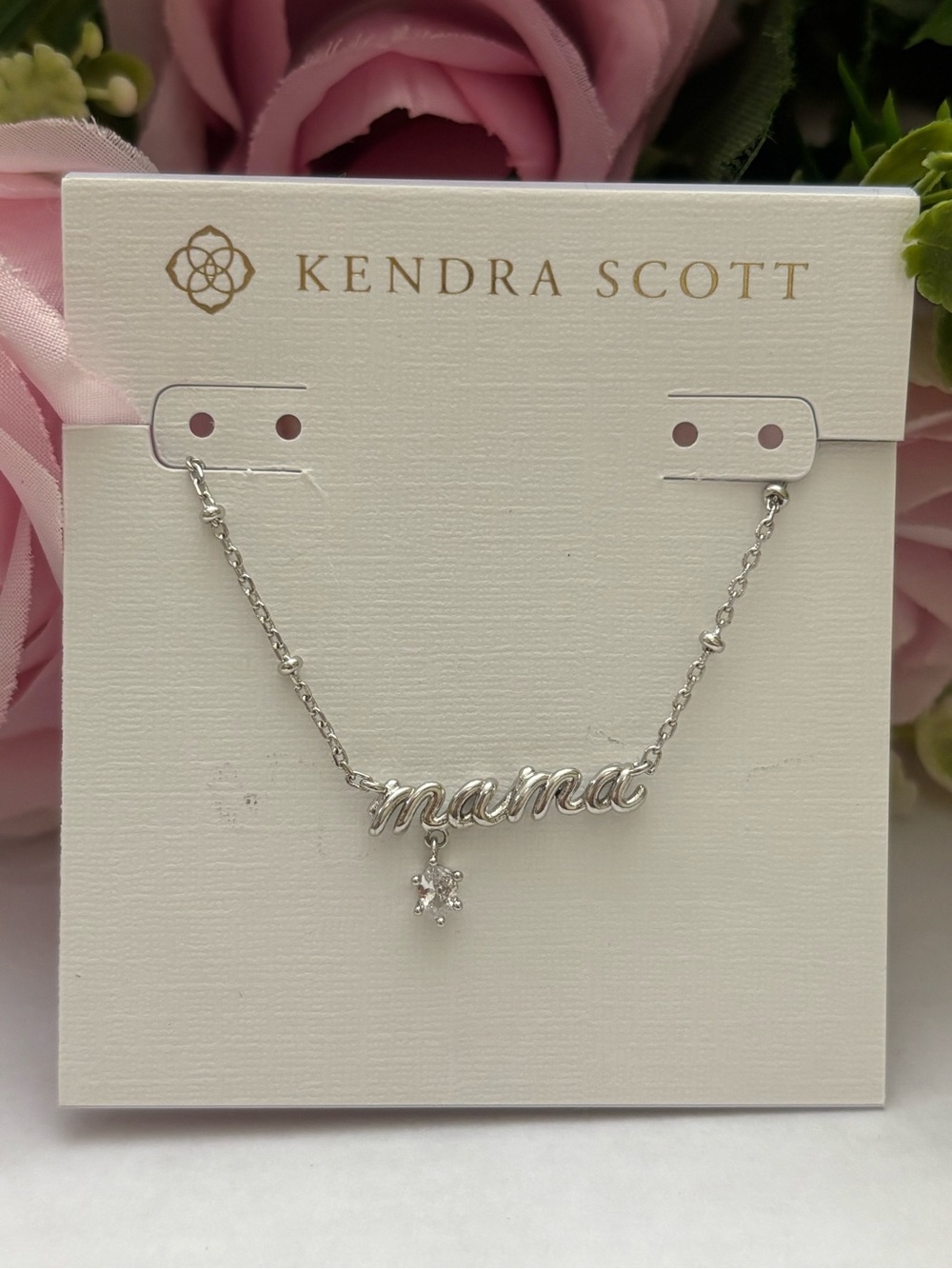 NWT Kendra Scott mama  Necklace in silver
